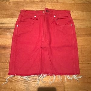 Rag & Bone red denim skirt
